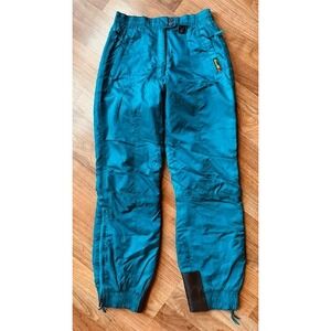 Vintage Teal Ski Pants Waterproof Snowboard‎ Pants Zip Cuff Retro Couloir